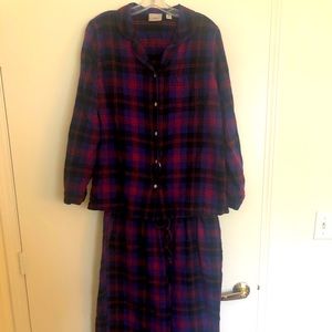 LL Bean fleece plaid pajamas